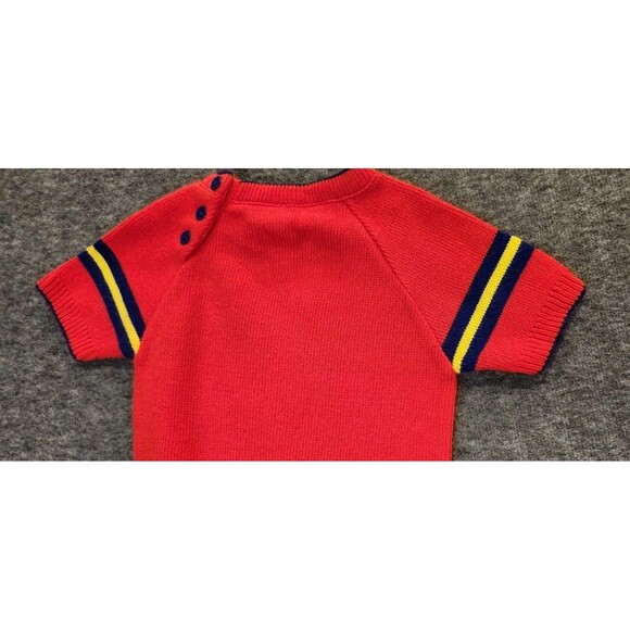 All-Star 18 Month A Little Angel Knit Sweater One Piece Red Blue Vintage - Picture 6 of 13